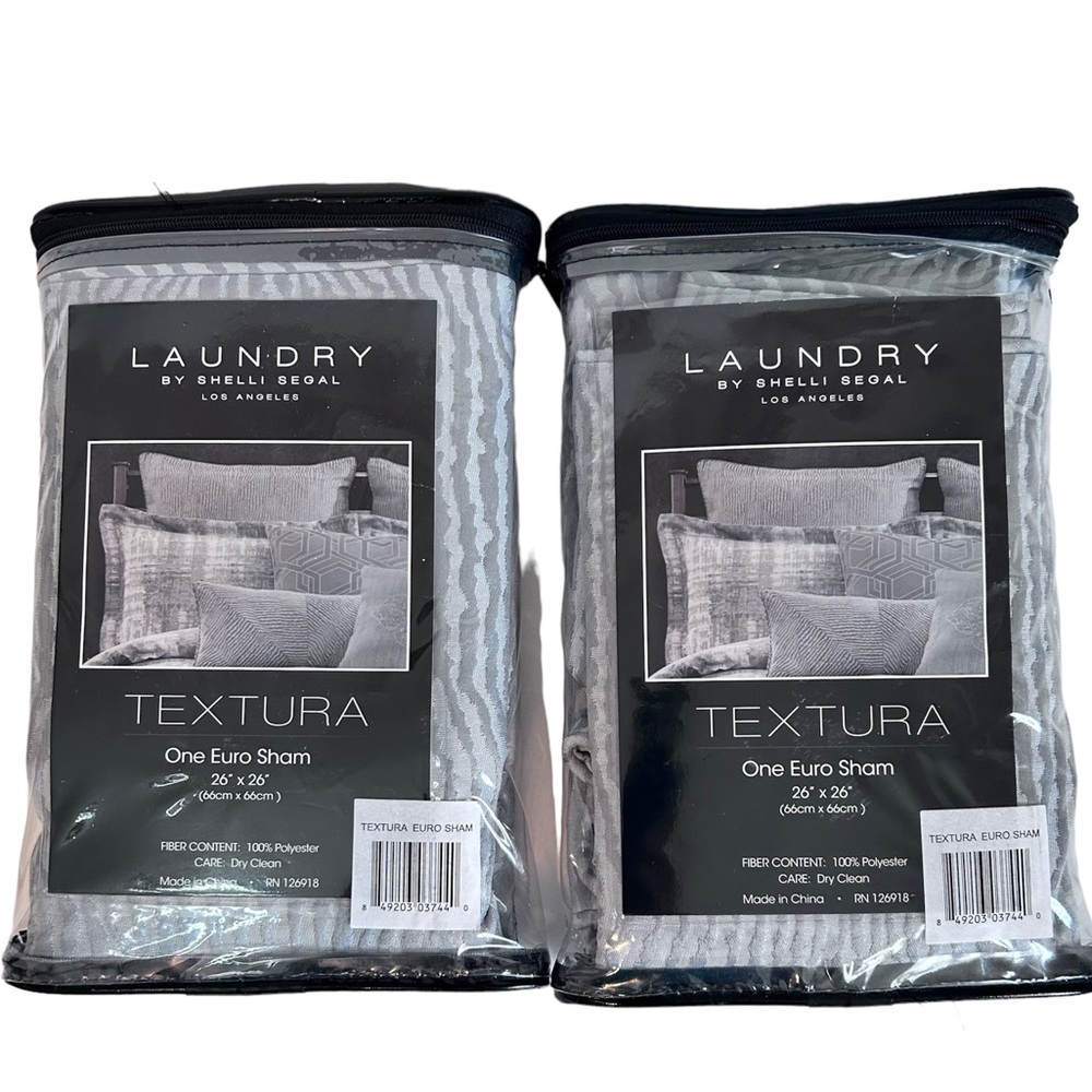 EURO SHAMS by Shelli Segal LAUNDRY set of 2 Gray NWOT